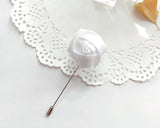 Boutonnière de Mariage Ruban Blanche