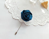 Boutonnière de Mariage Ruban Bleu Paon