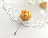 Boutonnière de Mariage Ruban Jaune
