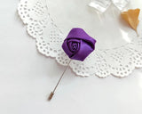Boutonnière de Mariage Ruban Violette