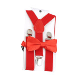 Bretelles et nœud papillon pour enfant rouge