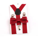 Bretelles et nœud papillon pour enfant bordeaux
