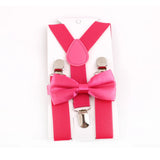 Bretelles et nœud papillon pour enfant fuchsia