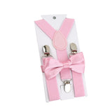 Bretelles et nœud papillon pour enfant rose