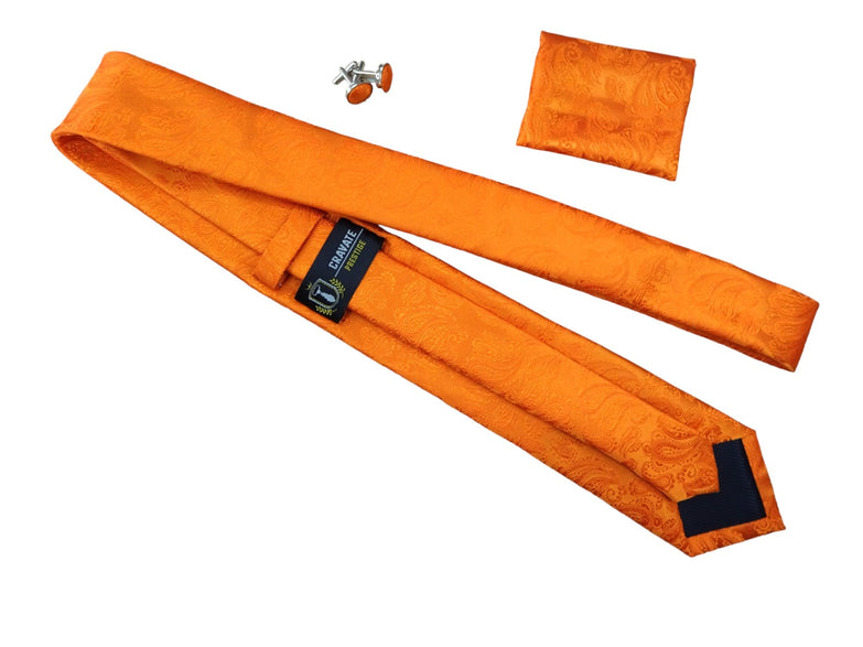 Coffret Cravate Pack Prestige Orange Paisley