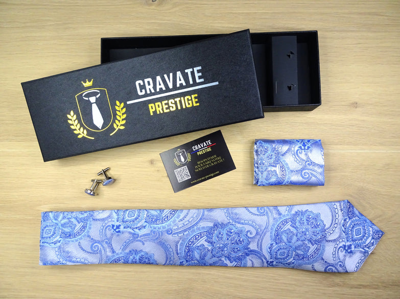 Coffrets Cravate Pack Prestige Bleu Clair Baroque