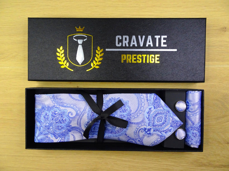 Coffrets Cravate Pack Prestige Bleu Clair Baroque