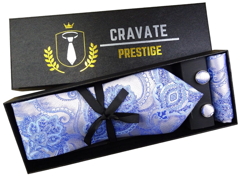 Coffrets Cravate Pack Prestige Bleu Clair Baroque