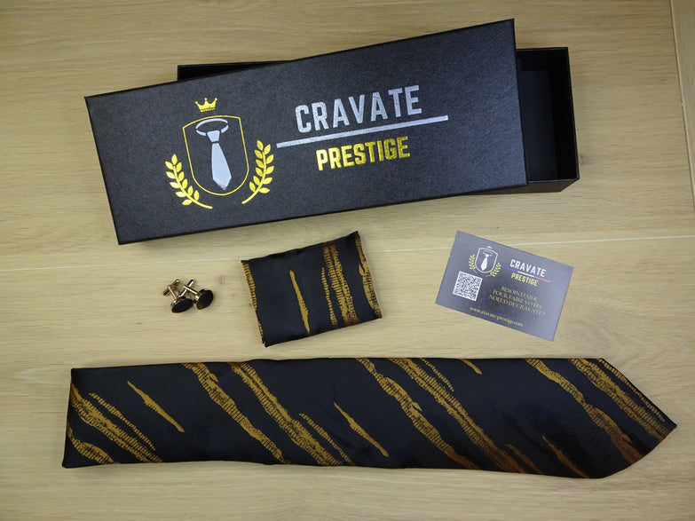Coffrets Cravate Pack Prestige Noire et Or