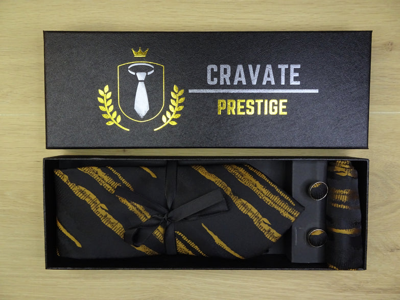 Coffrets Cravate Pack Prestige Noire et Or