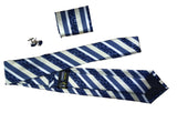 Coffrets Cravate Pack Prestige à Rayure Bleu et Blanc Floral
