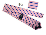 Coffrets Cravate Pack Prestige Rose et Bleu à Rayures