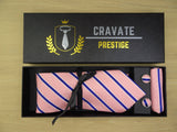 Coffrets Cravate Pack Prestige Rose et Bleu à Rayures