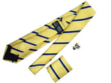 Coffrets Pack Prestige Cravate Jaune à Rayures Bleu