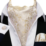 Cravate Ascot Flower Champagne