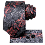 Cravate Black Pink Flowers