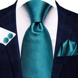 Cravate Bleu Turquoise a Chevrons