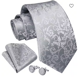 Cravate Fleurs Grise Prestige Pack Prestige