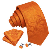 Cravate Pack Prestige Orange Paisley