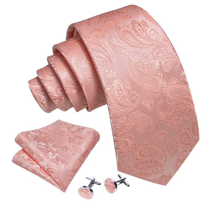 Cravate Pack Prestige Rose Pale Paisley