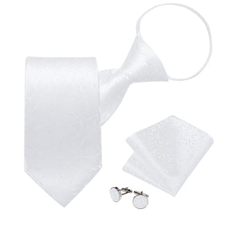 Cravate Pré Nouée Blanche Floral