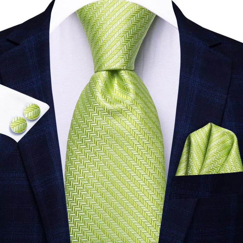 Cravate Vert Pistache a Chevrons