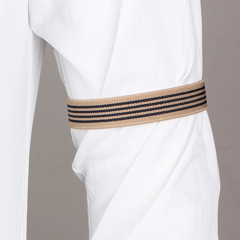 Élastique Manche de Chemise Beige rayée