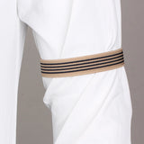 Élastique Manche de Chemise Beige rayée