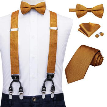 Set complet Bretelles Nœud Papillon et Cravates Cuivre
