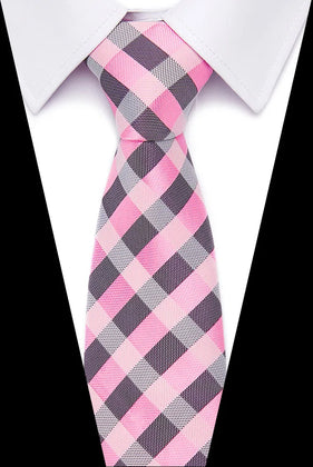 Cravate à Carreaux Violette et Rose