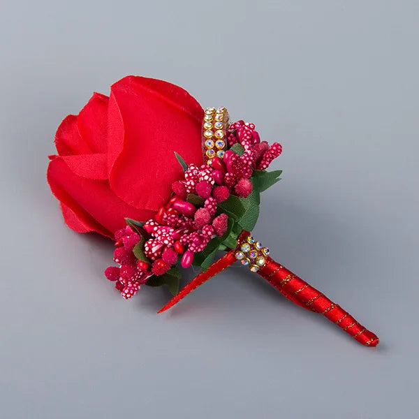 Boutonnière de Mariage Flower Party - Élégance Florale pour Votre Grand Jour