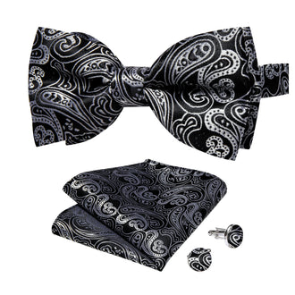 Nœud Papillon Noir et Blanc Paisley