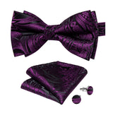 Nœud Papillon Violet et Noir Baroque