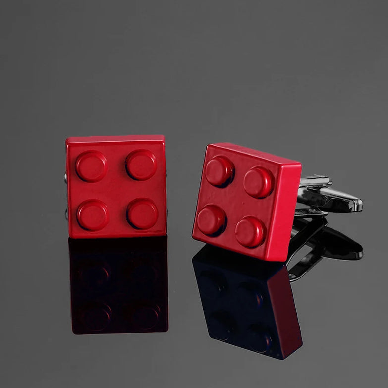 boutons de manchette Lego rouge