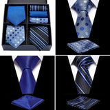 Coffret de Cravates Trio Bleu à Motifs - Cravate Prestige