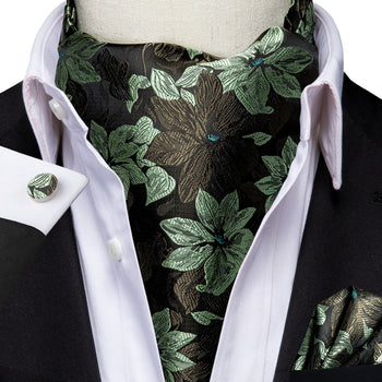 Cravate Ascot Vert Feuille