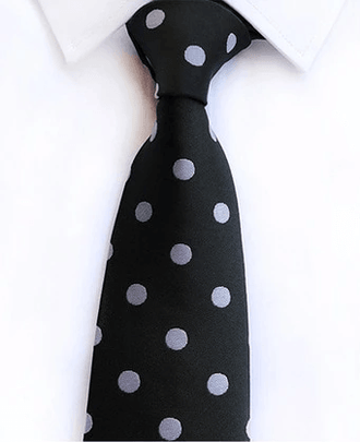 Cravate Noir à Pois Blanc - Cravate Prestige