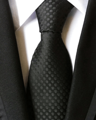 Cravate Noire à Pois Noire - Cravate Prestige
