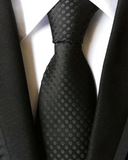 Cravate Noire à Pois Noire - Cravate Prestige