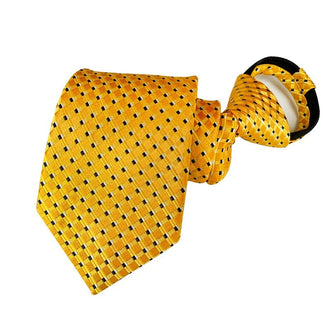 Cravate pré-nouée Jaune à Pois Noir