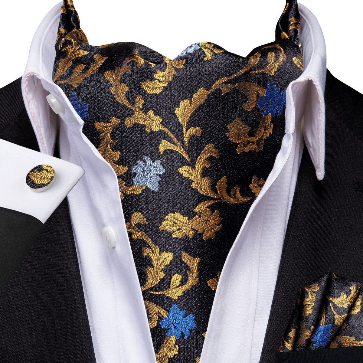 Cravate à Pois Jacquard Style Ascot - Polyester, Neuf Avec Étiquettes, Fabriqué En Chine