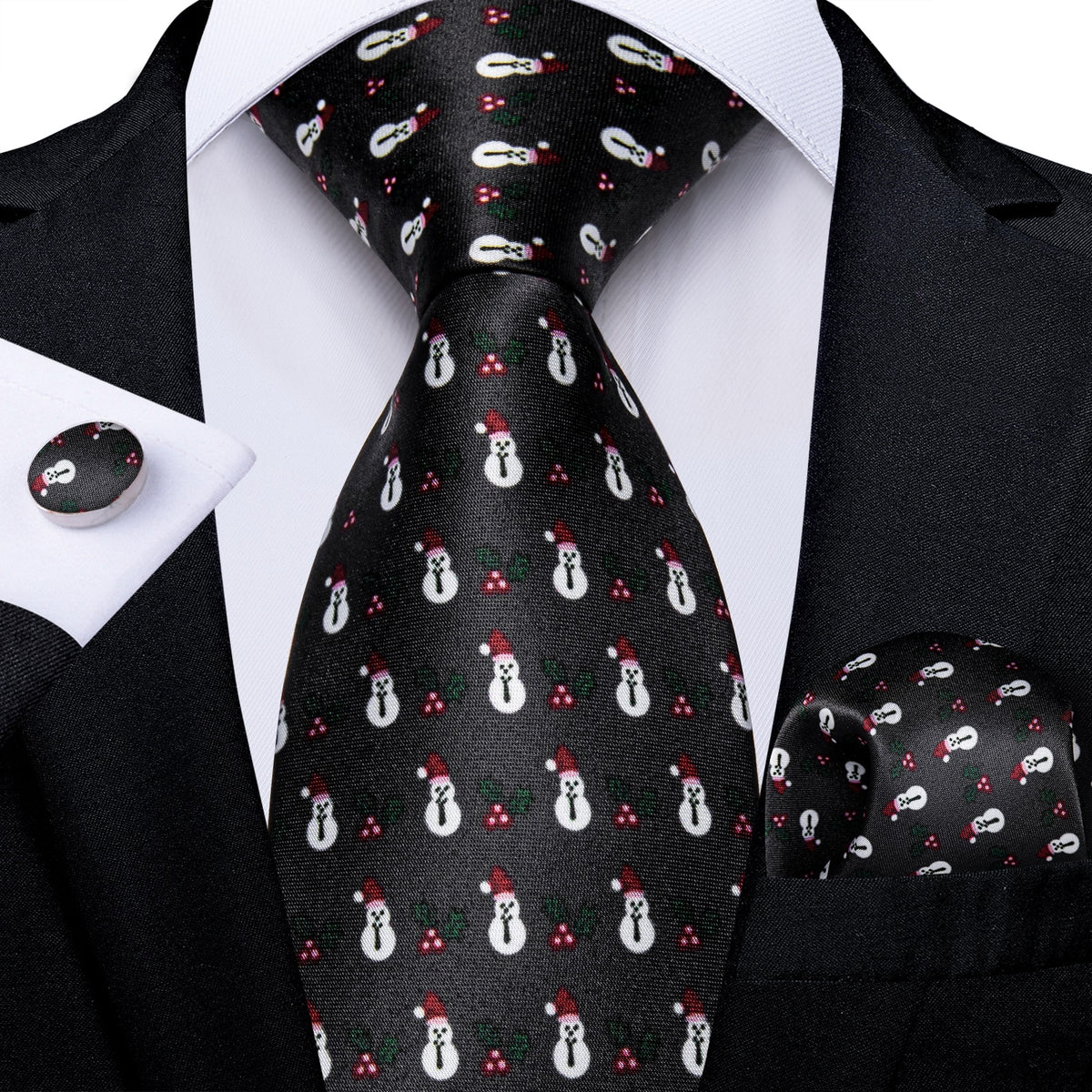 Lot De 3 Cravates De Noël En Soie - Motifs Festifs - Cadeau Personnalisé Pour Les Fêtes - 13