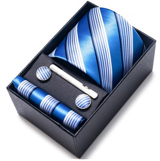 Cravate Bleu et Blanche à Rayures