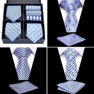 Coffret de Cravates Trio Bleu Clair - Cravate Prestige