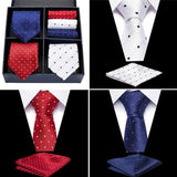 Coffret de Cravates Trio Tricolore à Pois Bleu Blanc Rouge - Cravate Prestige