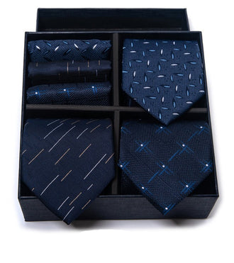 Cravates Trio Swiss dot Bleu