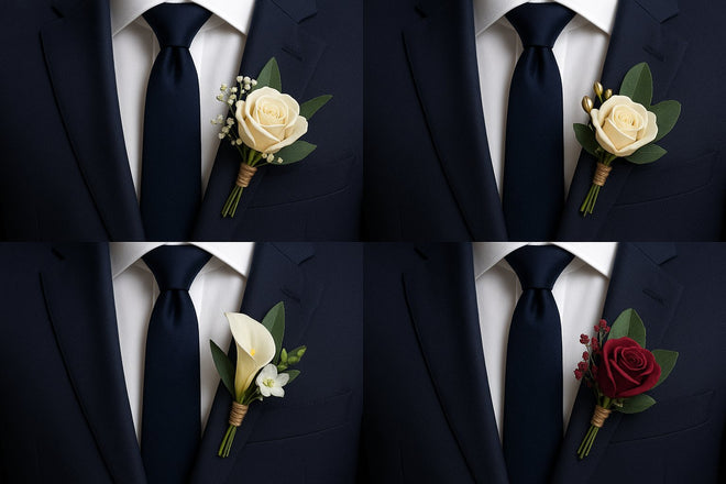 Boutonnière de Mariage Élégante – L’Accessoire Luxe pour un Look de Gendre Parfait
