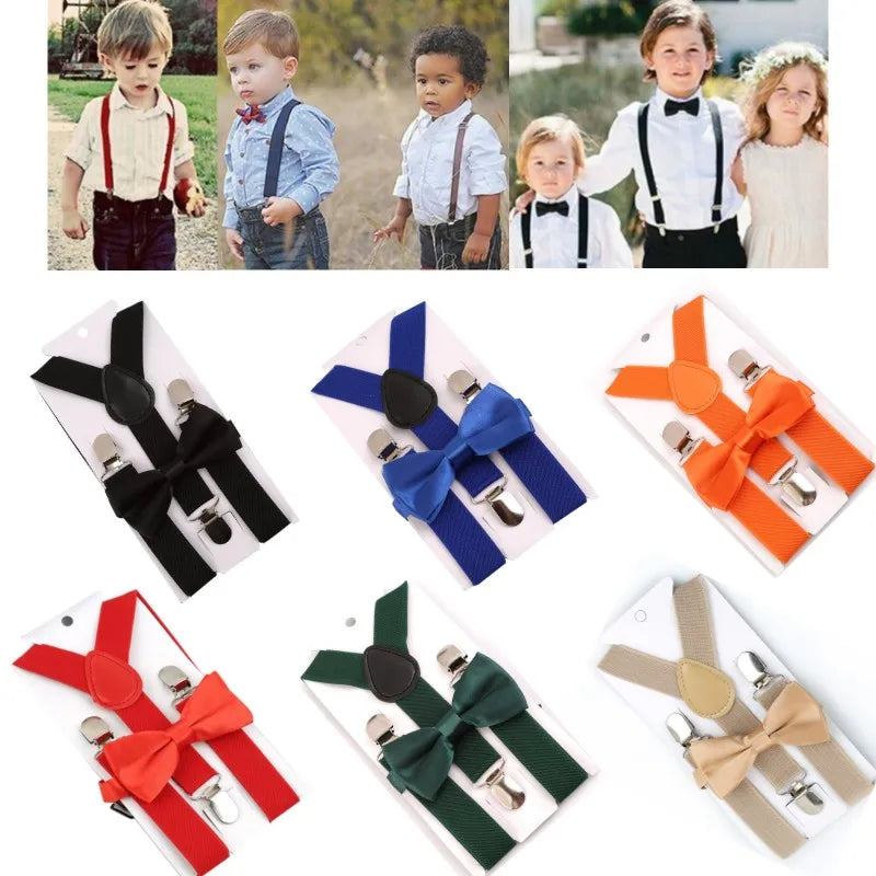 Ensemble bretelle et nœud papillon - Viola - Enfant - Tissu solide Ensemble bretelle et nœud papillon - Viola - Enfant - Tissu solide