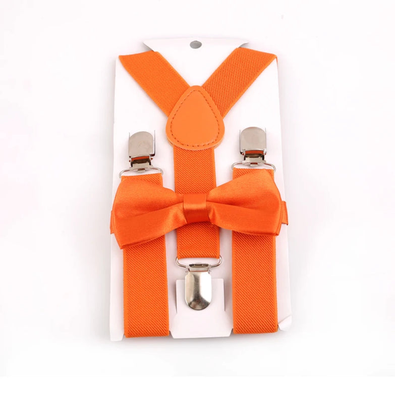 Bretelles et nœud papillon pour enfant orange