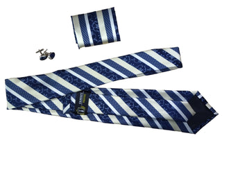 Coffrets Cravate Pack Prestige à Rayure Bleu et Blanc Floral